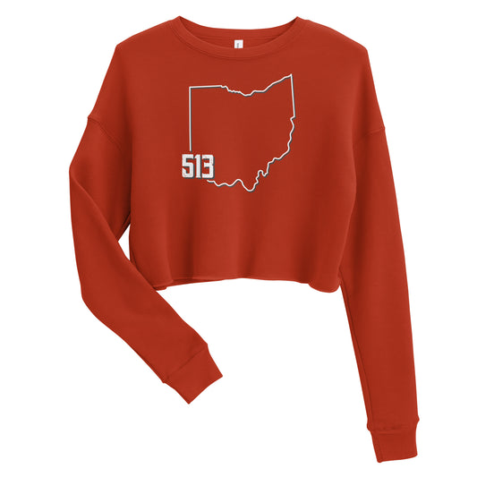 Rooted in Ohio 513 Crop Sweatshirt