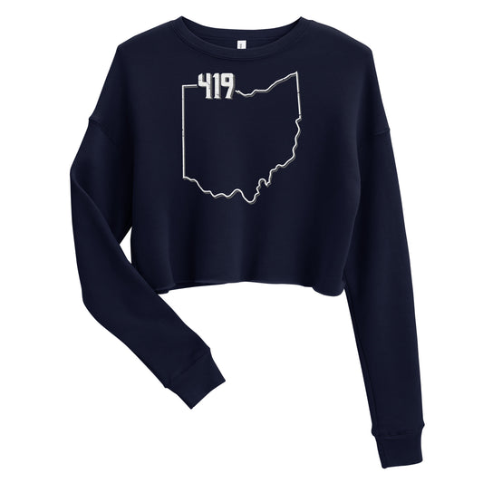 Rooted in Ohio 419 Crop Sweatshirt